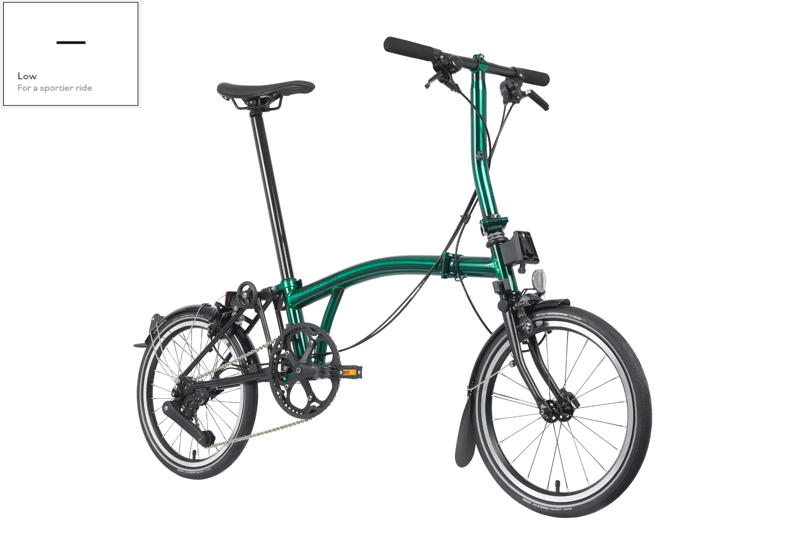 Brompton P Line Urban Folding Bike 2023 in Emerald Green-9